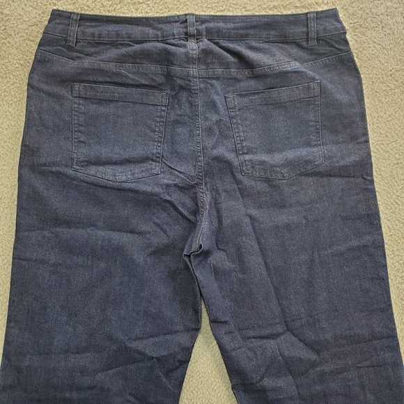 Denim 24/7 Jeans Wide Leg Dark Wash Womens Plus Size 20W Blue - Picture 7 of 10